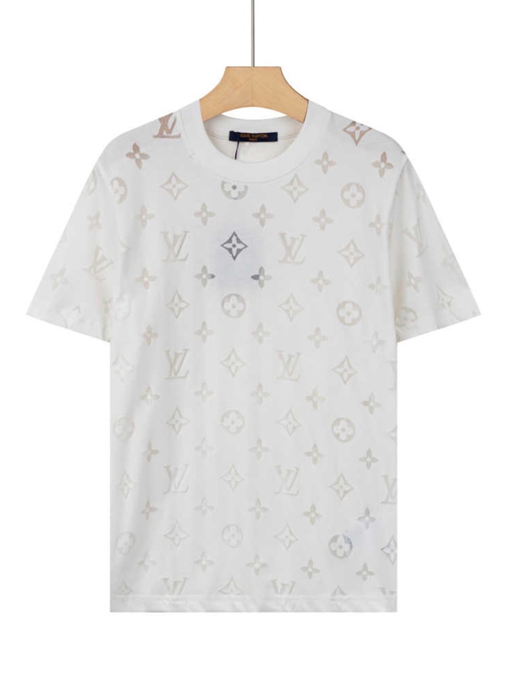 Louis Vuitton White Embossed Monogram Crewneck Tee
